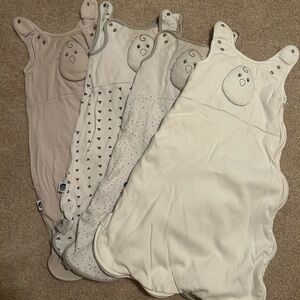 Nested Bean Kids One Piece Sleep Sack - Cream and Gray Tones